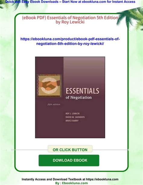 Master the Art of Negotiation with Essentials of Negotiation 5th Edition Ebook: Your Ultimate Guide to Effective Communication and Win-Win Strategies