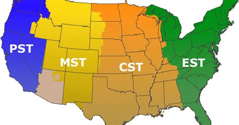 est vs cst map