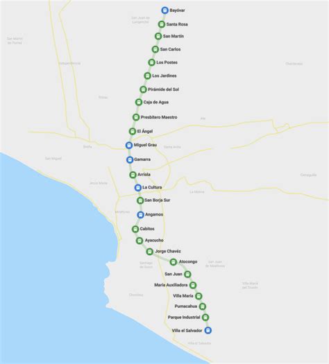 estaciones del tren lima mapa