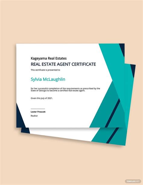 estate agent certificate