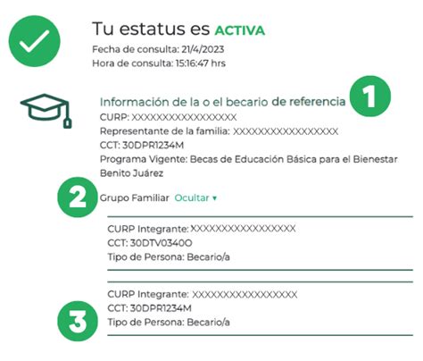 estatus beca beneficios sociales