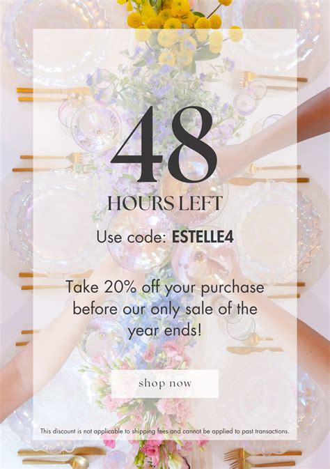 Estelle Glassware Discount Code