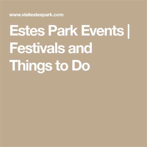 Estes Park Calendar Of Events 2024