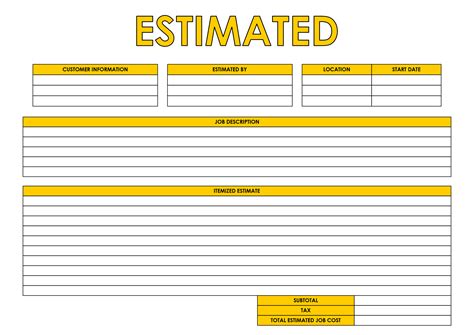 FREE 38+ Sample Estimate Forms in PDF Ms Word