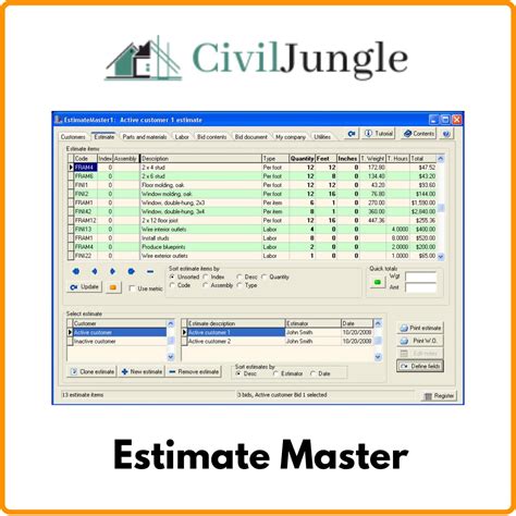 estimate software for civil surveying