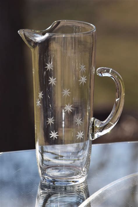 etched glass martini pitcher