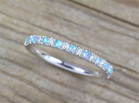 Eternity Ring Diamond Opal