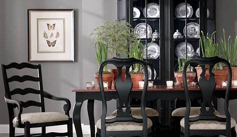 Ethan Allen Black Dining Chairs Tango Country Style Ladderback Set Of 4