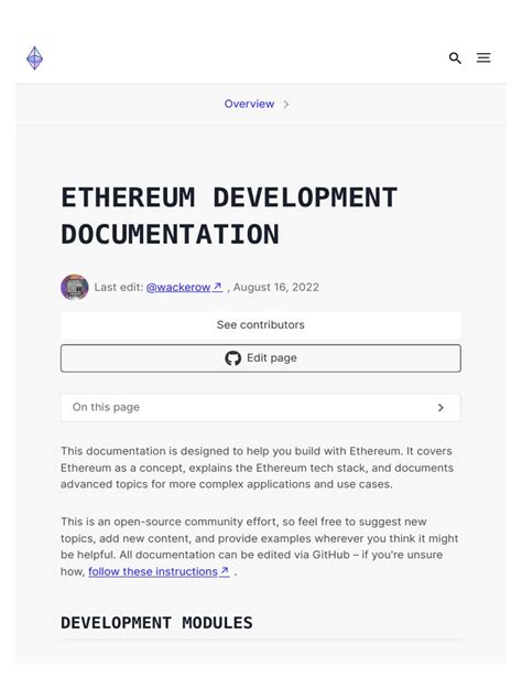 The Ethereum Documentation Pdf With Simple Style