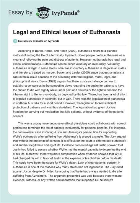 ethical implications of euthanasia
