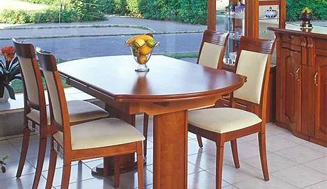 Sötétbarna ovális kihúzható 6 székes étkező asztal szép