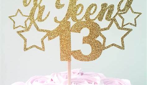 Personalised Custom Cake Toppers Happy 13th Birthday Glitter | Etsy UK