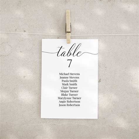 Etsy Wedding Table Seating Cards