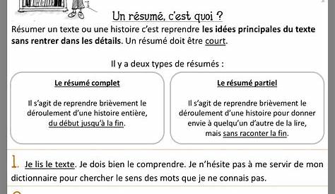 Résumé De Texte Exercices Corrigés Cm2