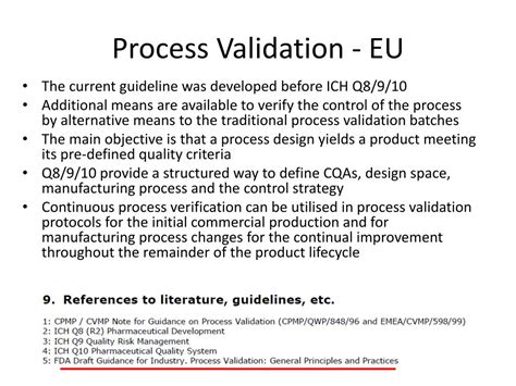 eu guidelines for process validation