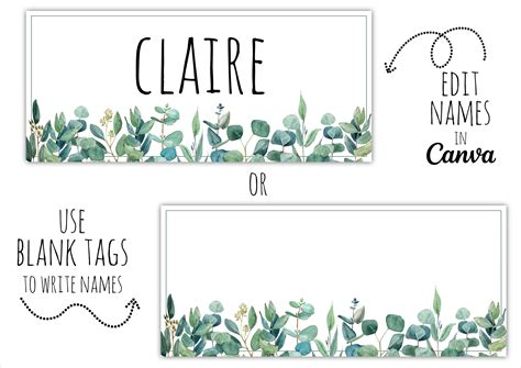 Eucalyptus Name Tags