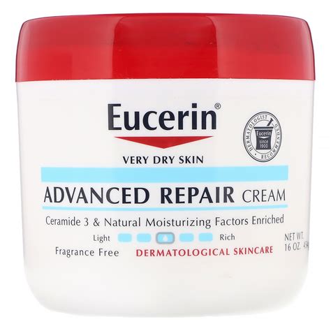 eucerin advanced repair cream on face