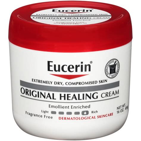 eucerin original healing cream on face
