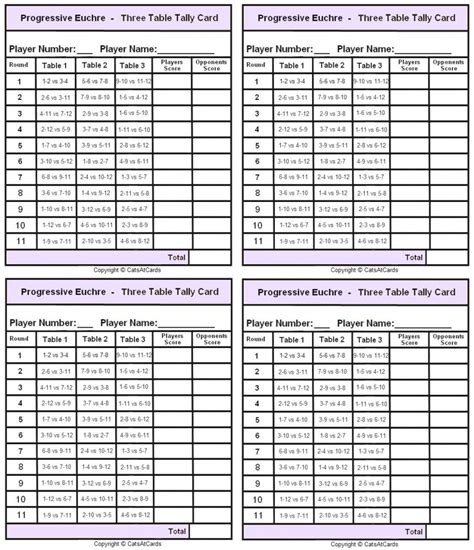 Printable Euchre Score Cards For 8 Players Printable Card Free