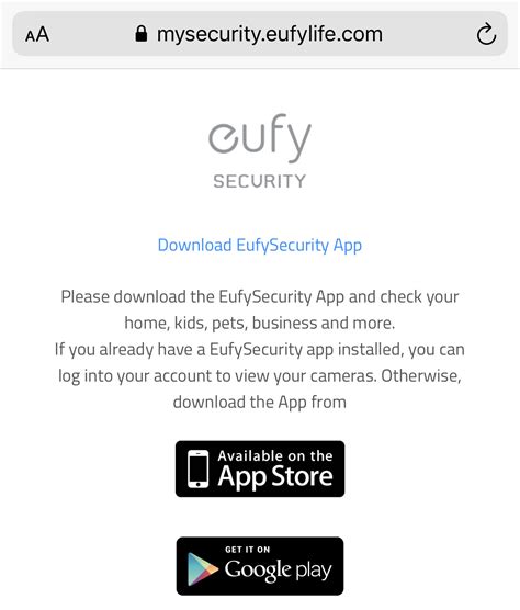 eufy web portal access