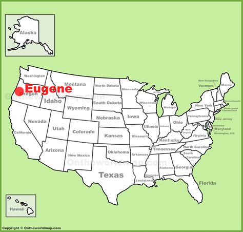 Eugene Oregon Map Usa