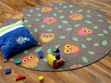 Teppich Eulen Kinder Spielteppich 133x170 cm pink