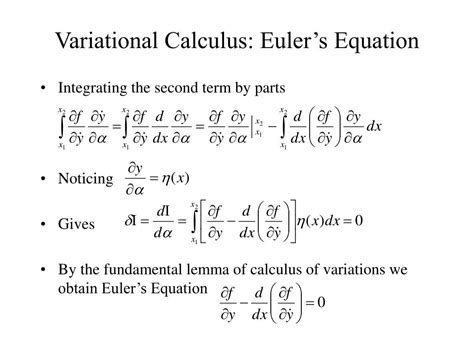 Euler Equation Calculus Of Variations