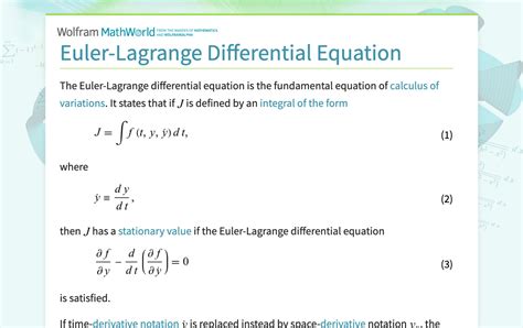 Euler Lagrange Equation Multiple Variables