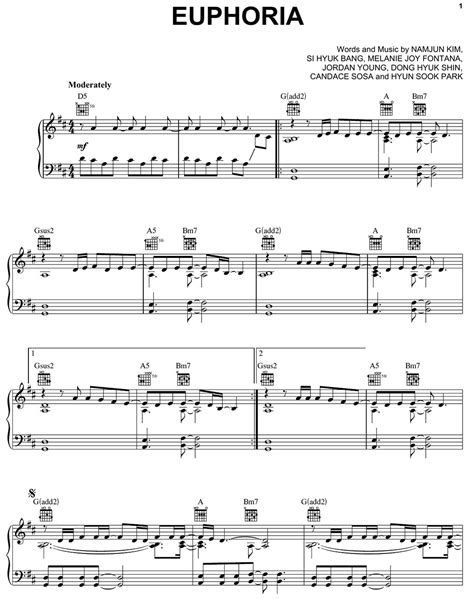 euphoria piano sheet music