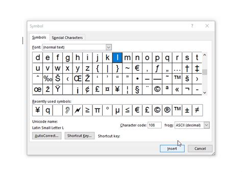 euro symbol in ms word