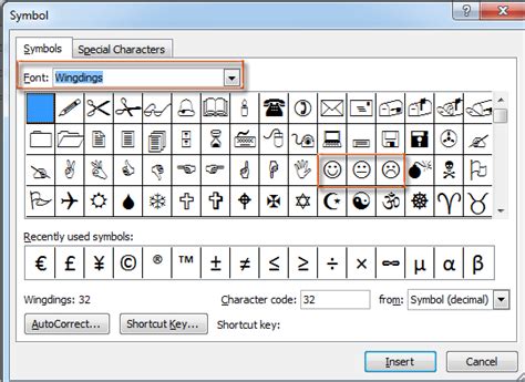 euro symbol in outlook