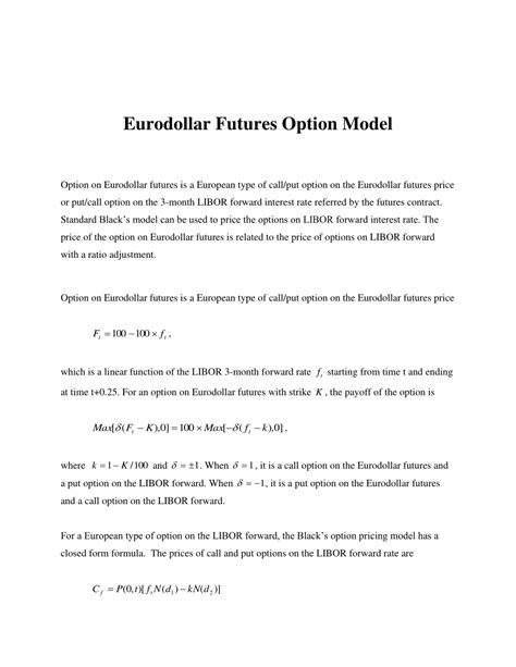 eurodollar futures price formula