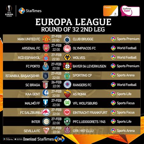 europa league fixtures and results