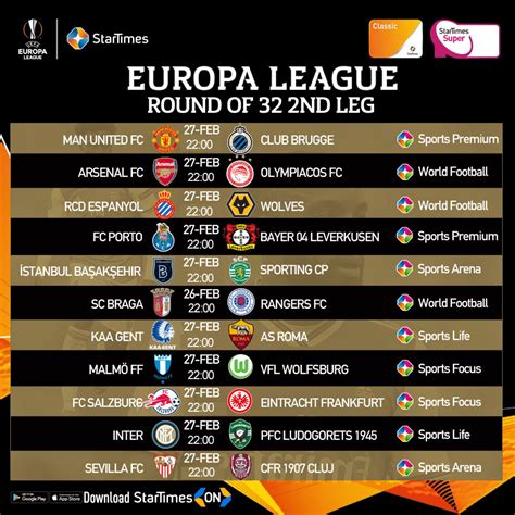 europa league fixtures this week