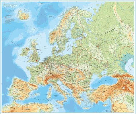 Karta över Europa Målarbok Gratis Målarbilder att skriva ut