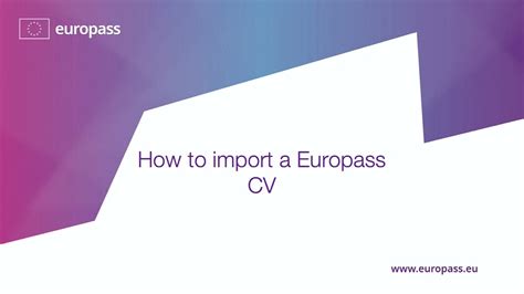 europass import cv