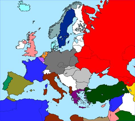 europe map 1940 blank