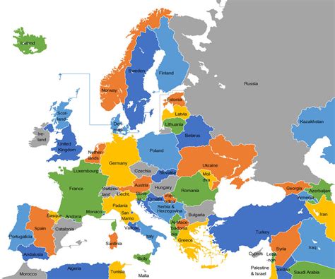 europe map 2022 with countries