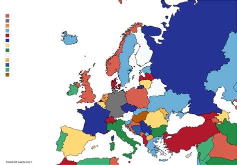 europe map color coded