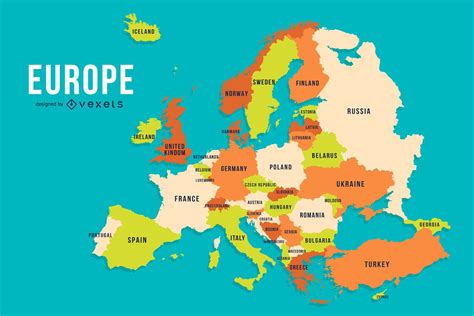 europe map colorful