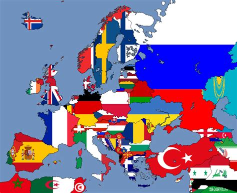 europe map flags with title