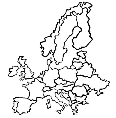 europe map for colouring prints