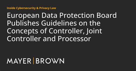 This European Data Protection Board Guidelines Controller Processor For New Style
