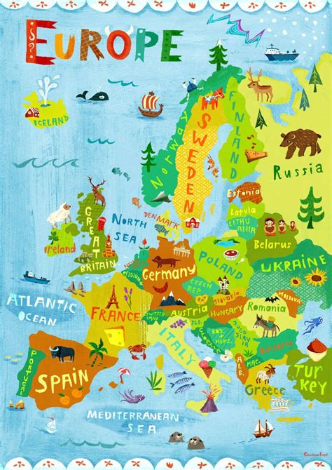 european map for kids