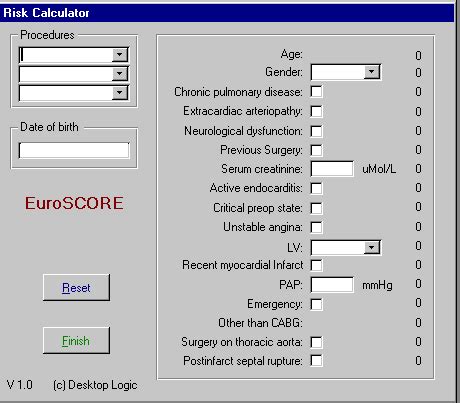 euroscore website - calculator