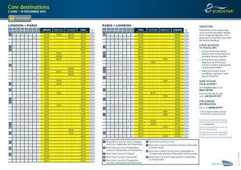 eurostar timetables and fares