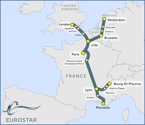 eurostar to france map