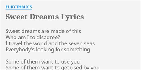 eurythmics sweet dreams lyrics meaning