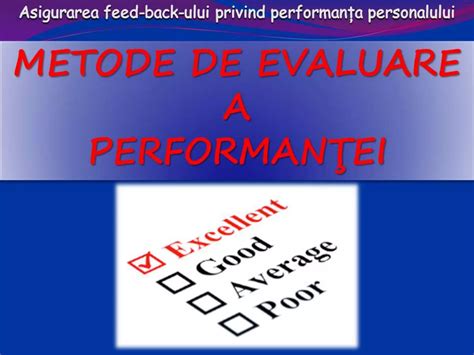 Evaluarea Performantei