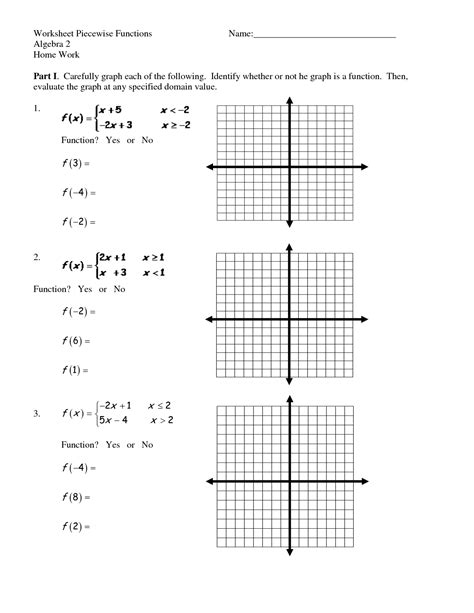 evaluate piecewise functions algebraically worksheet